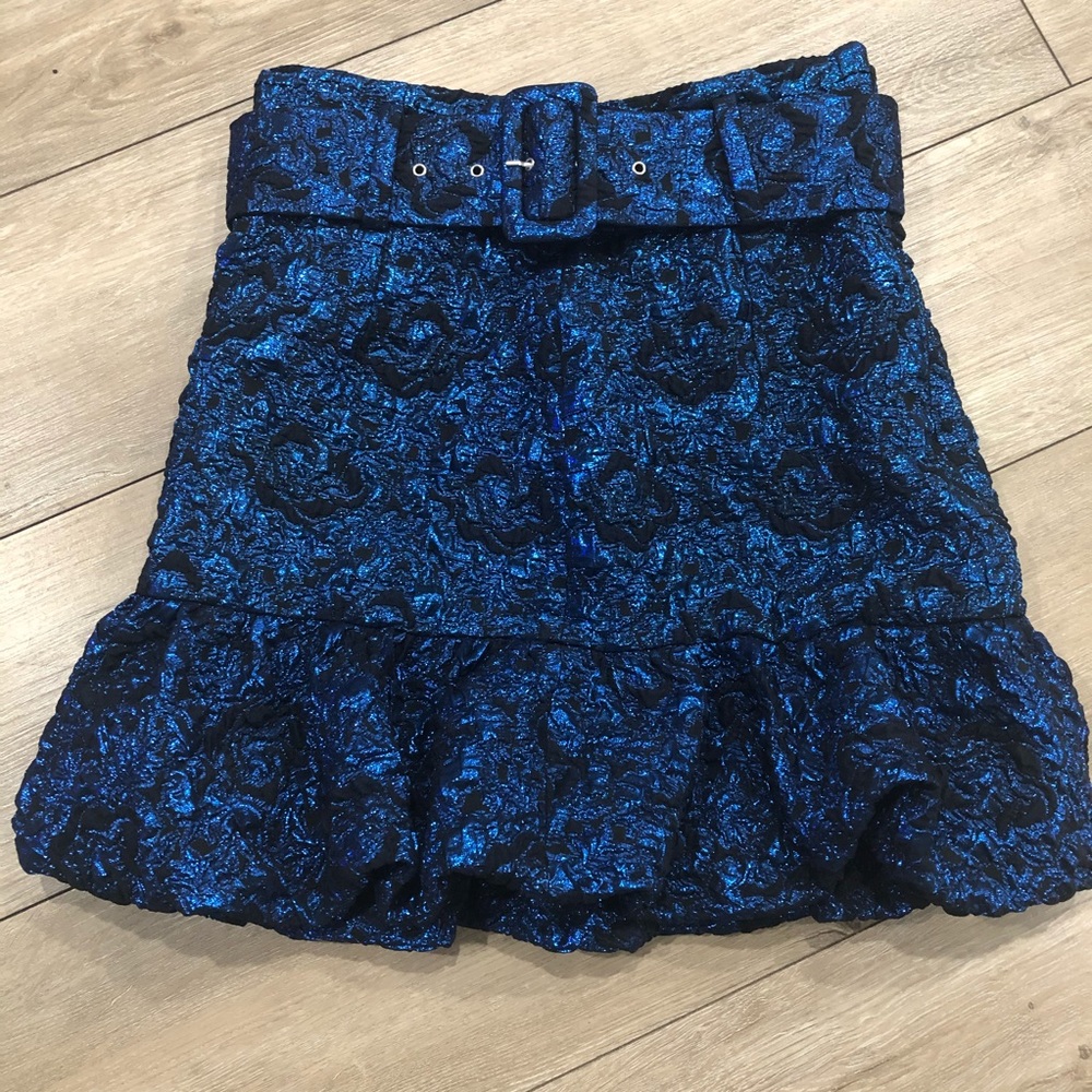 Zara Metallic Floral Skirt